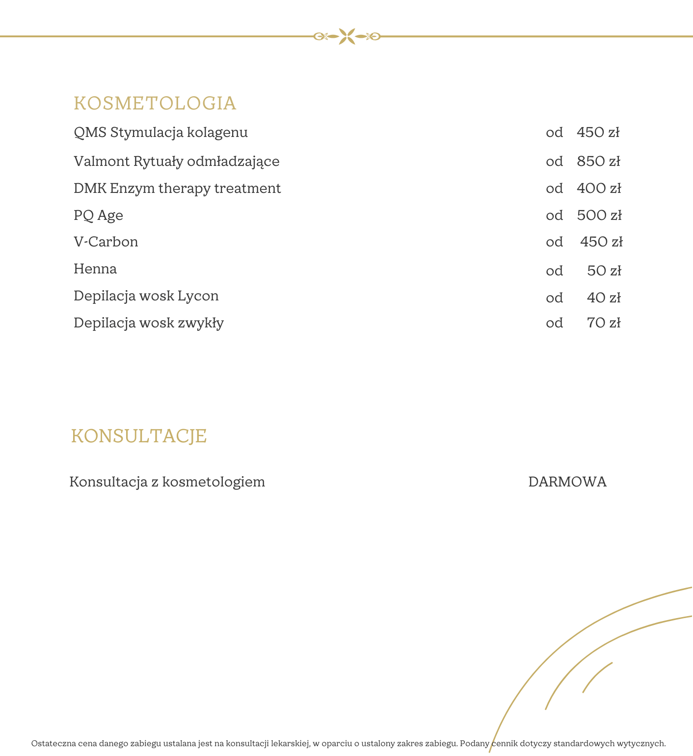 cennik Radzikowska clinic (1)